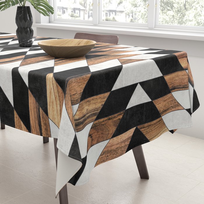 Urban Tribal Pattern No.13 - Aztec - Concrete and Wood Tablecloth Gallery Image 3