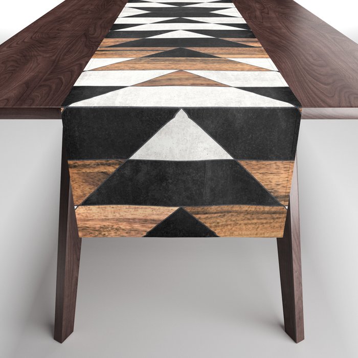 Urban Tribal Pattern No.13 - Aztec - Concrete and Wood Table Runner Gallery Image 1