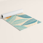 Orange and Teal Tropical Floral Print Yoga Mat Gallery Image 2