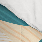 Orange and Teal Tropical Floral Print Comforter Gallery Image 4