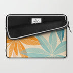Orange and Teal Tropical Floral Print Laptop Sleeve Gallery Image 2