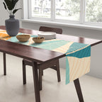 Orange and Teal Tropical Floral Print Table Runner Gallery Image 2