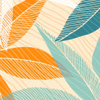 Orange and Teal Tropical Floral Print Coffee Mug Gallery Image 2