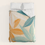Orange and Teal Tropical Floral Print Comforter Gallery Image 6