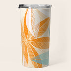 Orange and Teal Tropical Floral Print Travel Mug Gallery Image 3