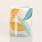 Orange and Teal Tropical Floral Print Coffee Mug Gallery Image 4