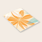 Orange and Teal Tropical Floral Print Notebook Gallery Image 3
