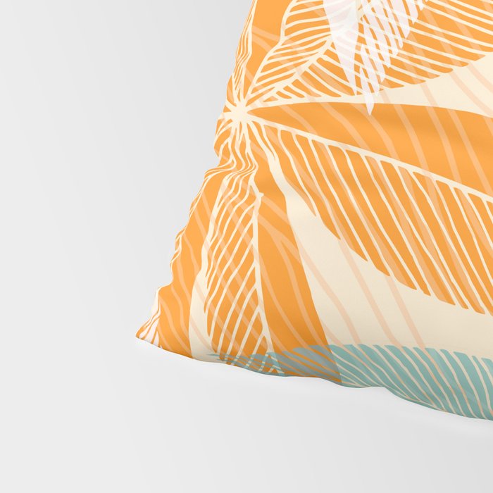 Orange and Teal Tropical Floral Print Pillow Sham Gallery Image 4