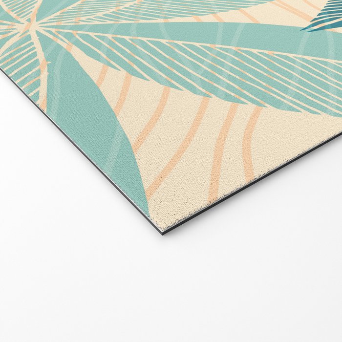 Orange and Teal Tropical Floral Print Welcome Mat Gallery Image 2