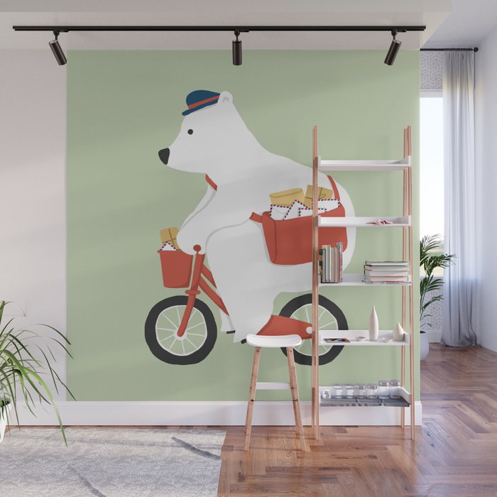 Polar bear postal express Wall Mural Gallery Image 1