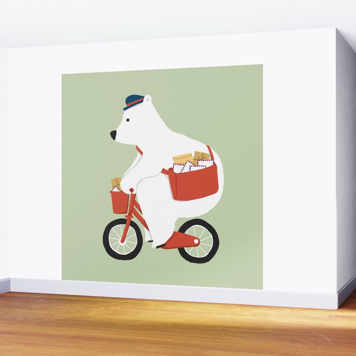 Polar bear postal express Wall Mural Gallery Image 2