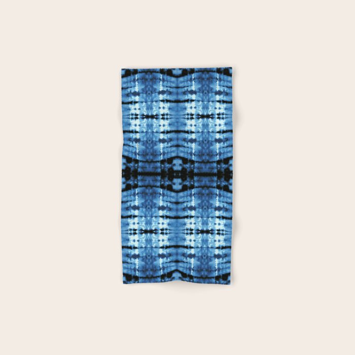 Indigo Satin Shibori Bath Towel Gallery Image 1