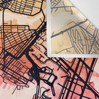 Boston Massachusetts Street Map Wall Tapestry Gallery Image 3
