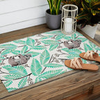 Happy Sloth - Tropical Mint Rainforest Outdoor Rug Gallery Image 2