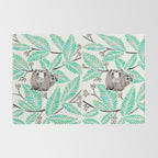 Happy Sloth - Tropical Mint Rainforest Rug Gallery Image 2