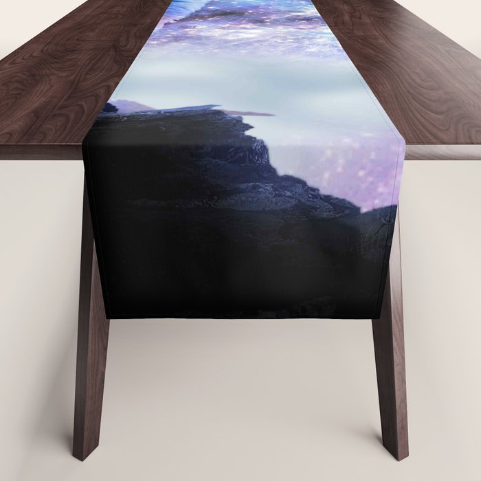 Cosmic Space Wolf Wolves Howling At Moon Table Runner Gallery Image 1