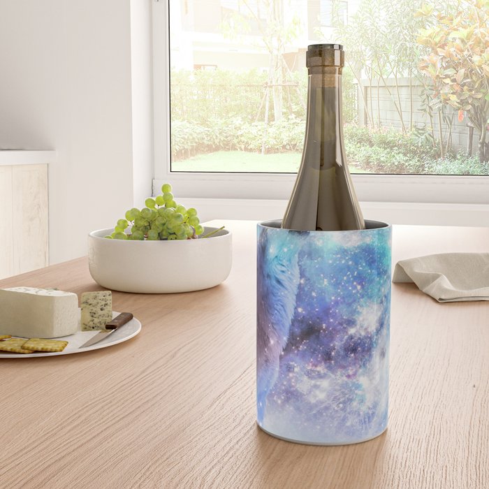 Cosmic Space Wolf Wolves Howling At Moon Wine Chiller Gallery Image 4