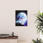 Cosmic Space Wolf Wolves Howling At Moon Poster Gallery Image 2