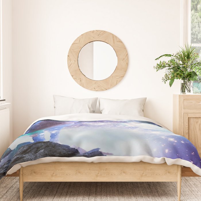 Cosmic Space Wolf Wolves Howling At Moon Duvet Cover Gallery Image 3