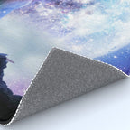 Cosmic Space Wolf Wolves Howling At Moon Rug Gallery Image 4