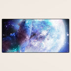 Cosmic Space Wolf Wolves Howling At Moon Desk Mat Gallery Image 3