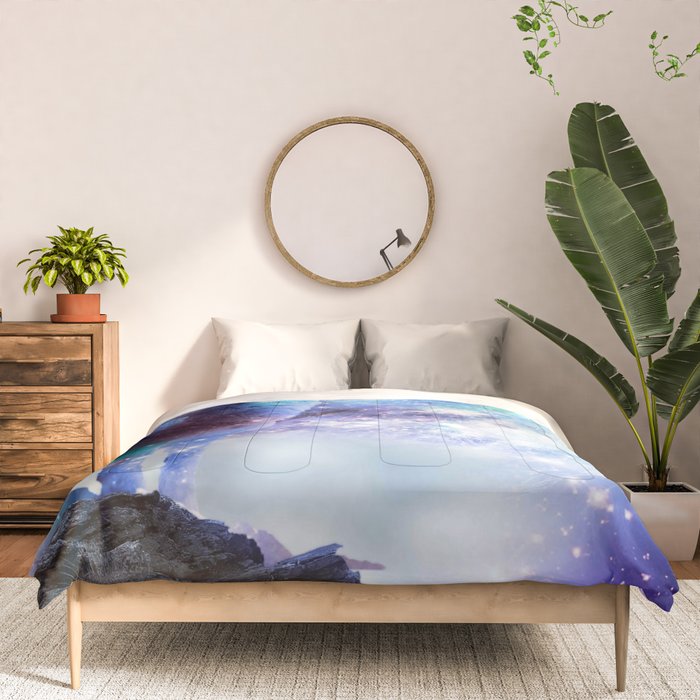 Cosmic Space Wolf Wolves Howling At Moon Comforter Gallery Image 3