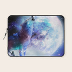 Cosmic Space Wolf Wolves Howling At Moon Laptop Sleeve Gallery Image 1