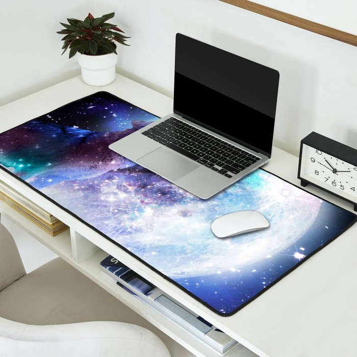 Cosmic Space Wolf Wolves Howling At Moon Desk Mat Gallery Image 2