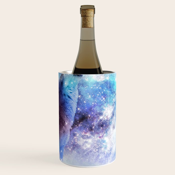 Cosmic Space Wolf Wolves Howling At Moon Wine Chiller Gallery Image 1