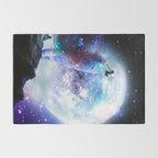 Cosmic Space Wolf Wolves Howling At Moon Rug Gallery Image 2