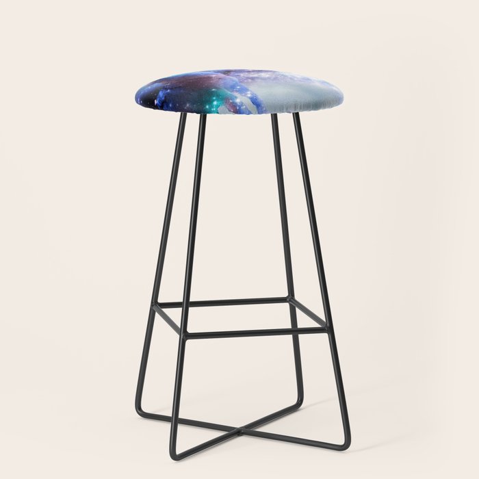 Cosmic Space Wolf Wolves Howling At Moon Stool Gallery Image 1