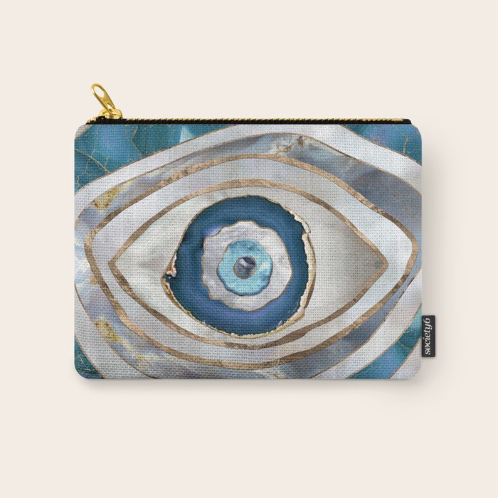 Evil Eye Mineral textures and gold Carry All Pouch Gallery Image 1