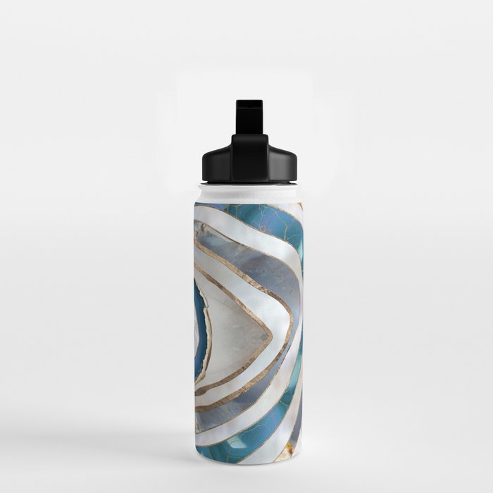 Evil Eye Mineral textures and gold Water Bottle Gallery Image 2