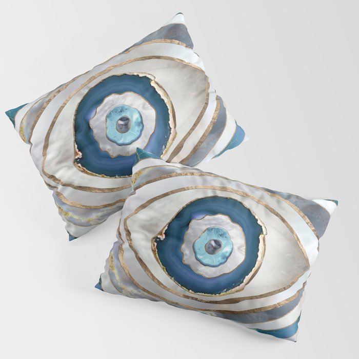 Evil Eye Mineral textures and gold Pillow Sham Gallery Image 1