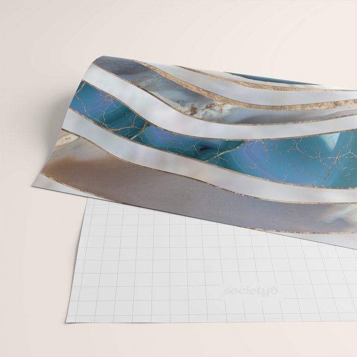 Evil Eye Mineral textures and gold Wrapping Paper Gallery Image 2