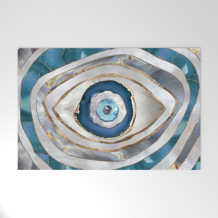 Evil Eye Mineral textures and gold Welcome Mat Gallery Image 1