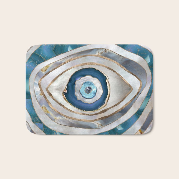 Evil Eye Mineral textures and gold Bath Mat Gallery Image 1