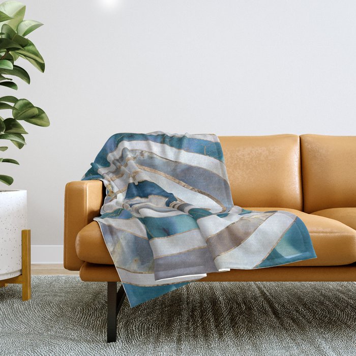 Evil Eye Mineral textures and gold Throw Blanket Gallery Image 1