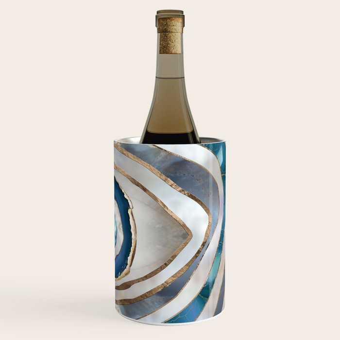Evil Eye Mineral textures and gold Wine Chiller Gallery Image 3