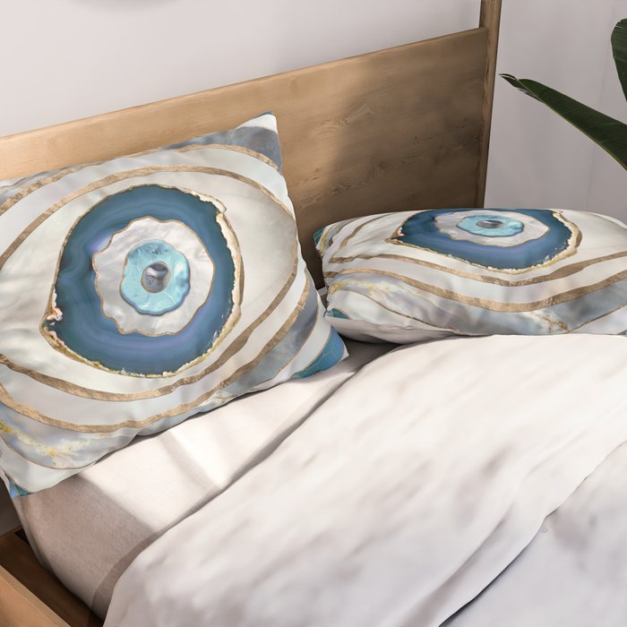 Evil Eye Mineral textures and gold Pillow Sham Gallery Image 2