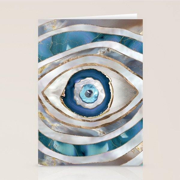 Evil Eye Mineral textures and gold Stationery Card Gallery Image 1