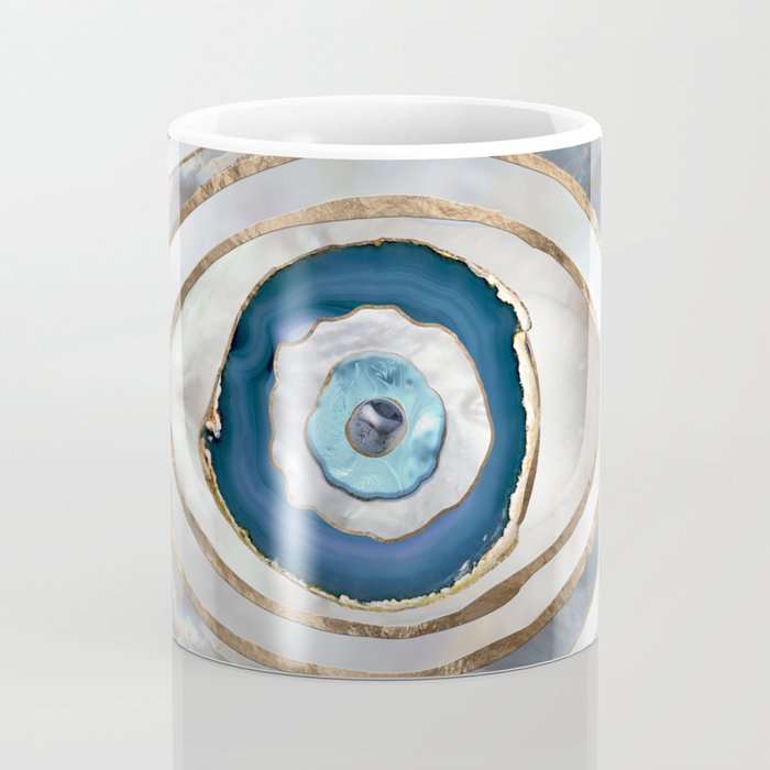 Evil Eye Mineral textures and gold Coffee Mug Gallery Image 4