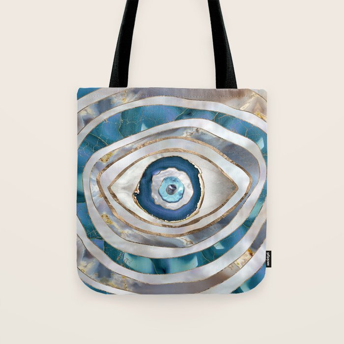 Evil Eye Mineral textures and gold Tote Bag Gallery Image 1