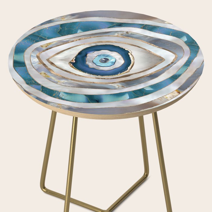 Evil Eye Mineral textures and gold Side Table Gallery Image 2