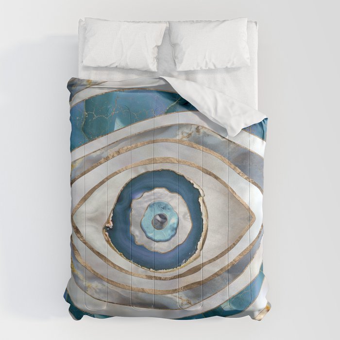 Evil Eye Mineral textures and gold Comforter Gallery Image 1