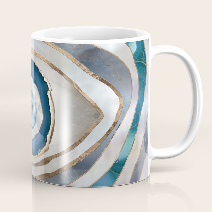 Evil Eye Mineral textures and gold Coffee Mug Gallery Image 1