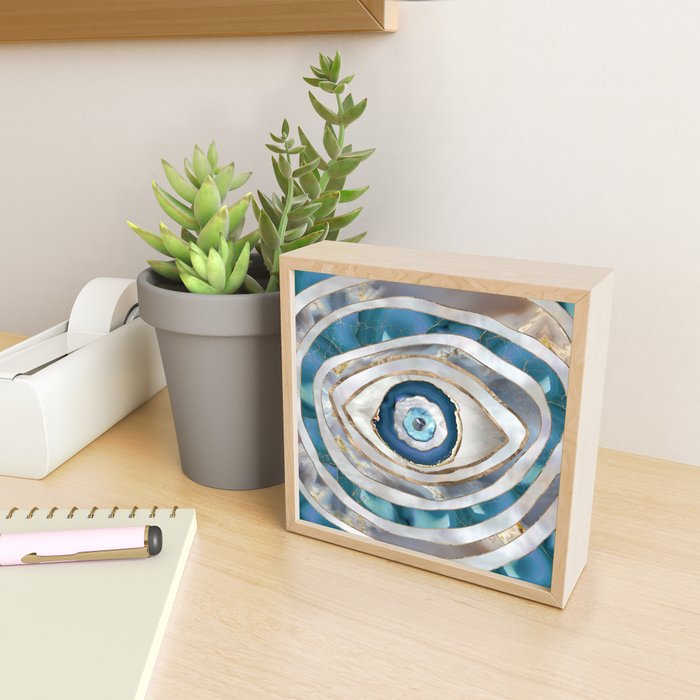 Evil Eye Mineral textures and gold Mini Art Print Gallery Image 2