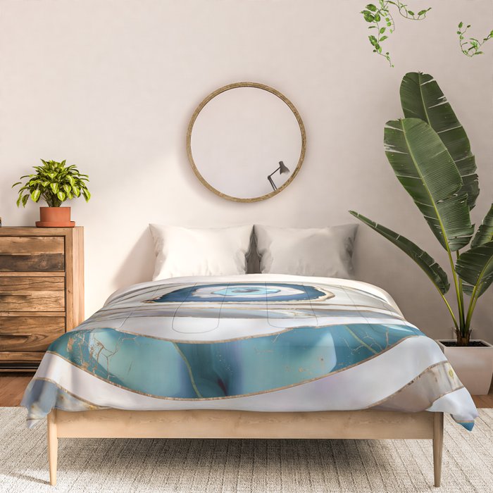 Evil Eye Mineral textures and gold Comforter Gallery Image 3