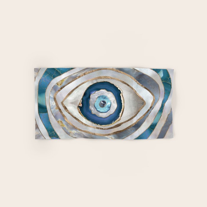 Evil Eye Mineral textures and gold Bath Towel Gallery Image 1