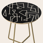 Peripatesis Modern Minimalist Abstract Line Art in Black and Almond Cream Side Table Gallery Image 2